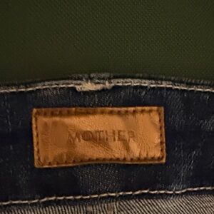 MOTHER Womans Dark Blue Denim Jeans